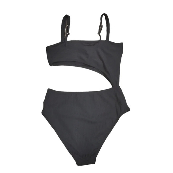 NWT Shade & Shore Women's Ribbed Cut Out 1 PC Swimsuit M 8-10 - Picture 4 of 5